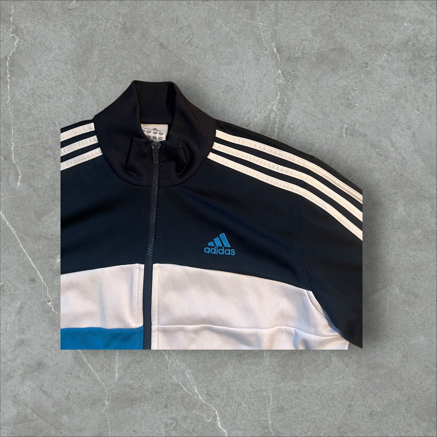 Vintage adidas Track Jacket Navy/White/Blue - Größe L