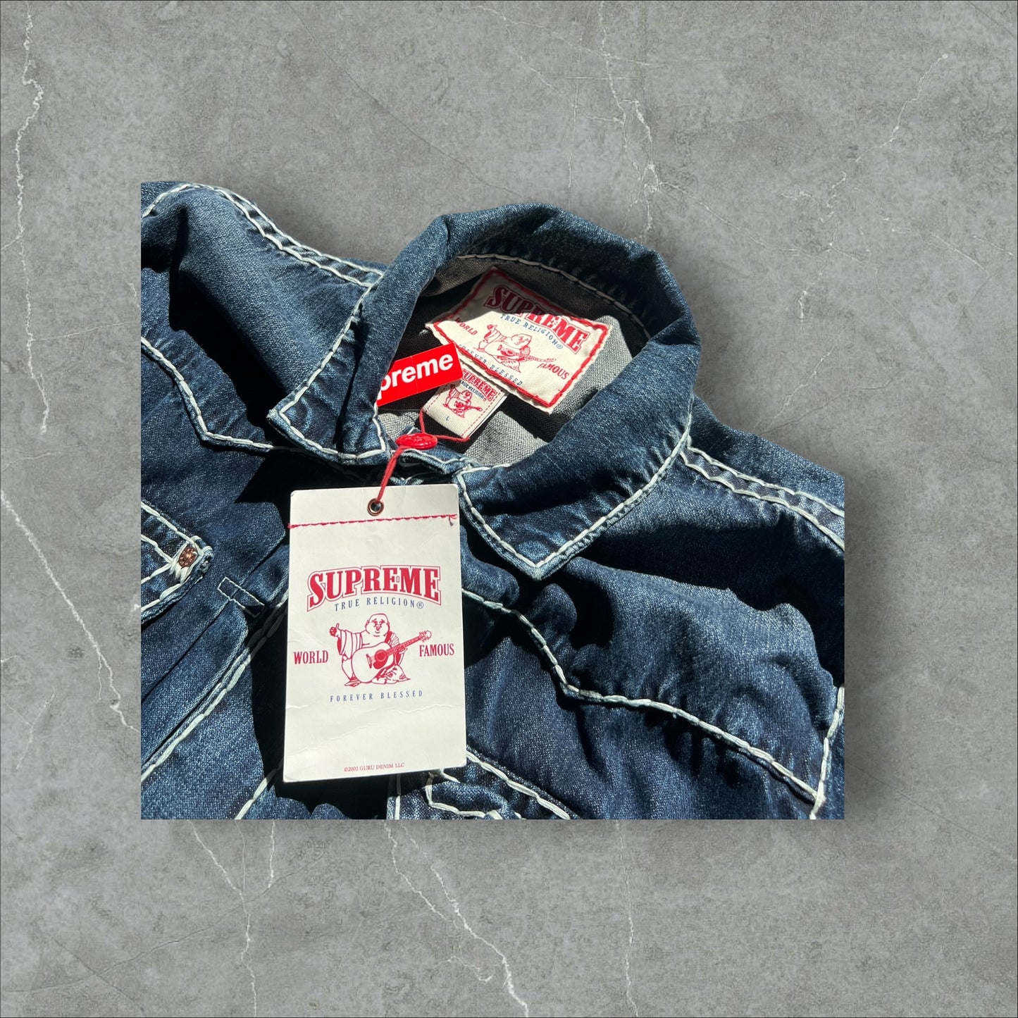 Supreme x True Religion Jeansjacke – Größe L