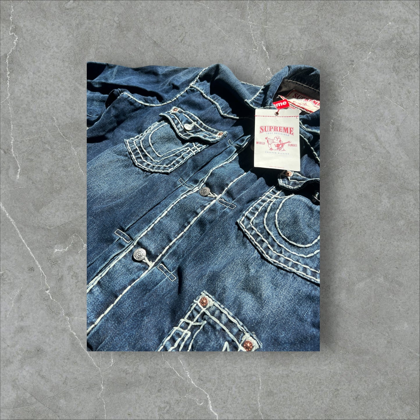 Supreme x True Religion Jeansjacke – Größe L