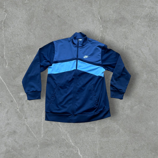 Vintage Nike Trainingsjacke Navy/Hellblau – Größe XL