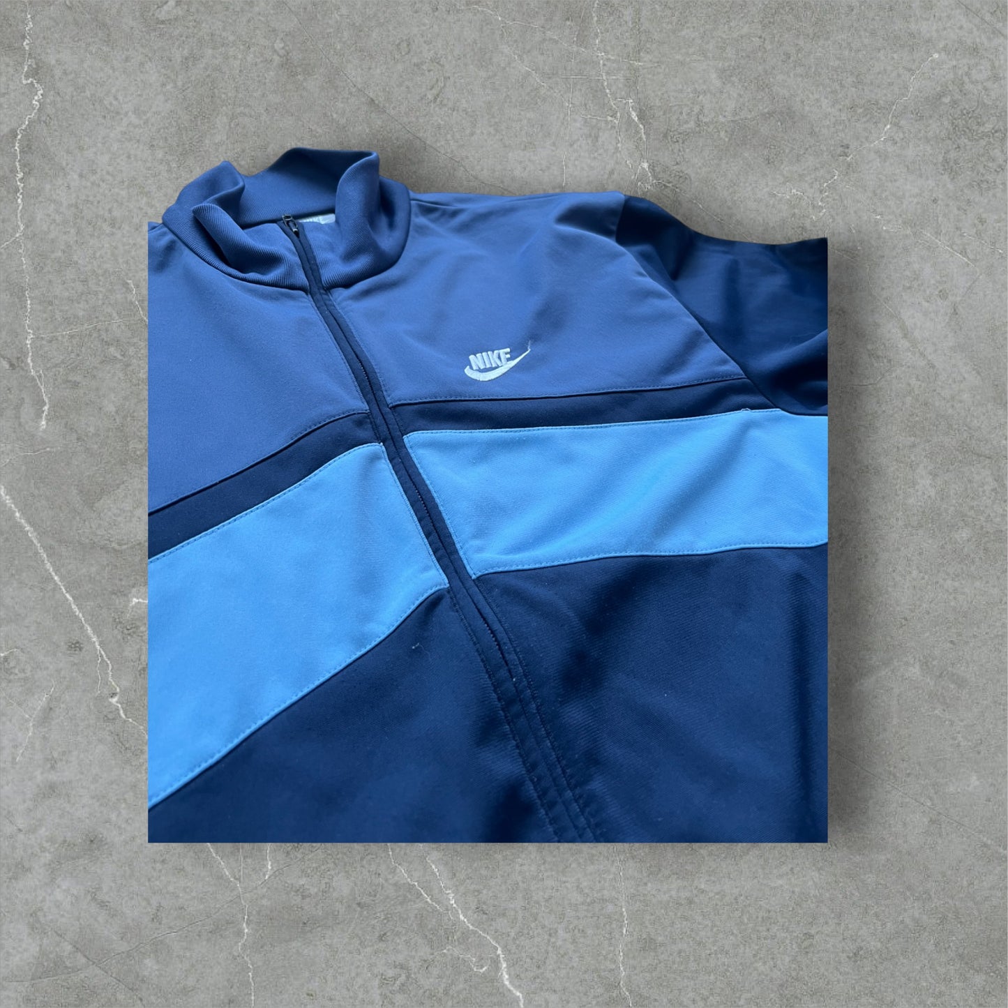 Vintage Nike Trainingsjacke Navy/Hellblau – Größe XL