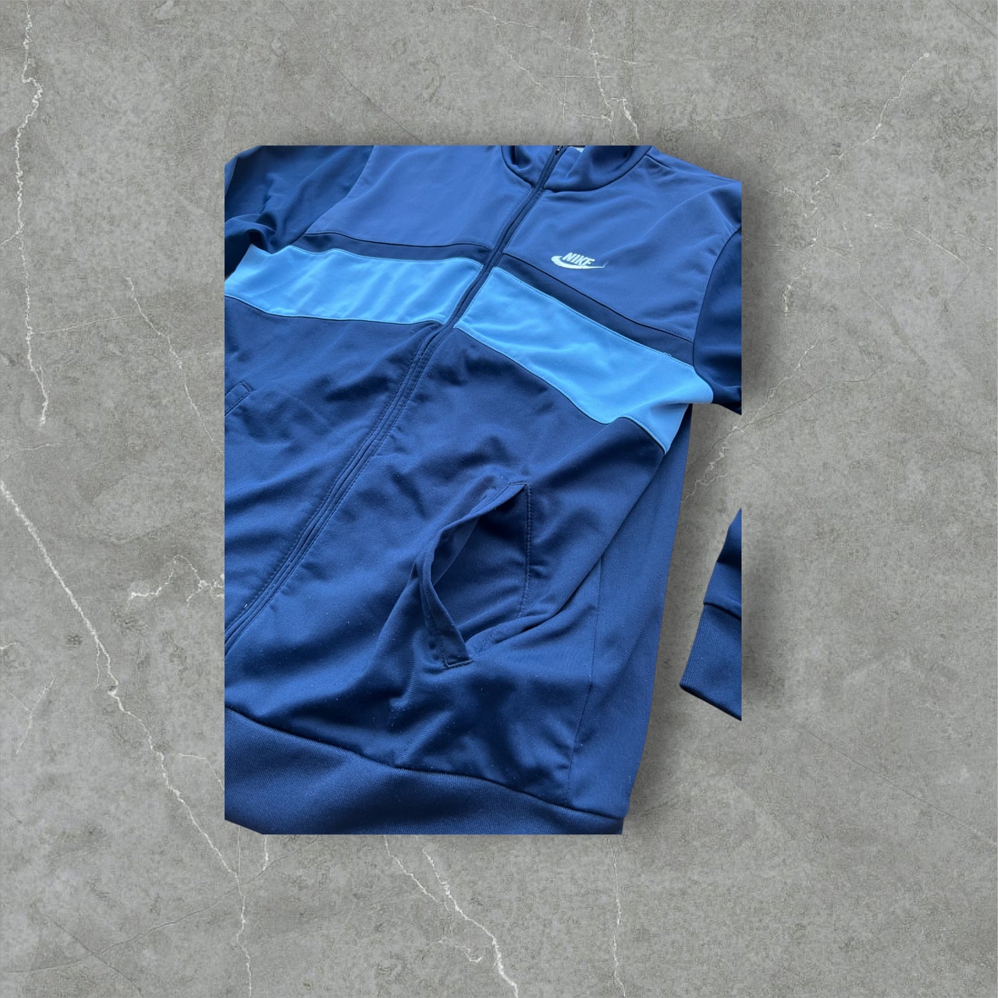 Vintage Nike Trainingsjacke Navy/Hellblau – Größe XL