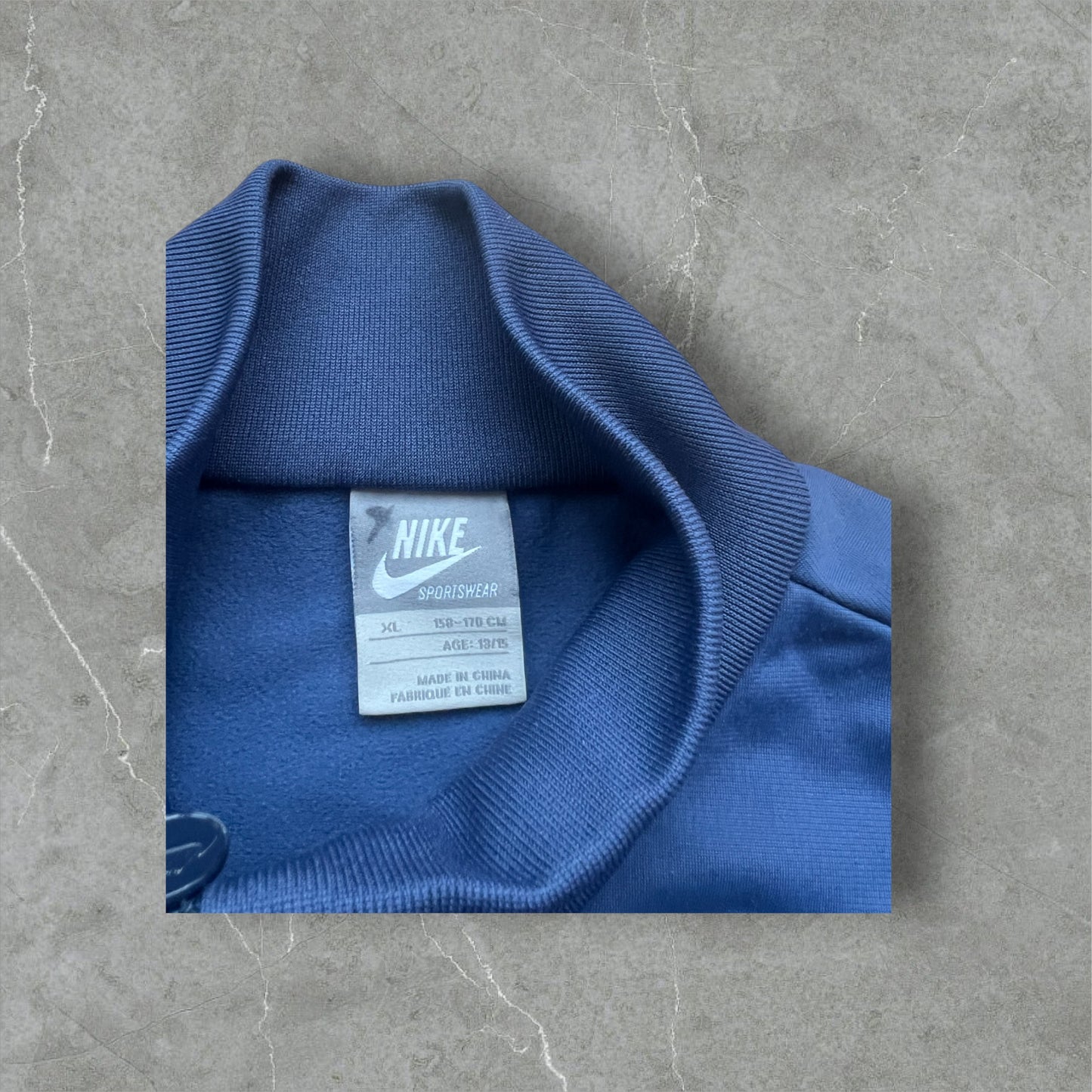 Vintage Nike Trainingsjacke Navy/Hellblau – Größe XL