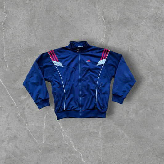 Vintage adidas Trainingsjacke Navy/Rot – Größe L