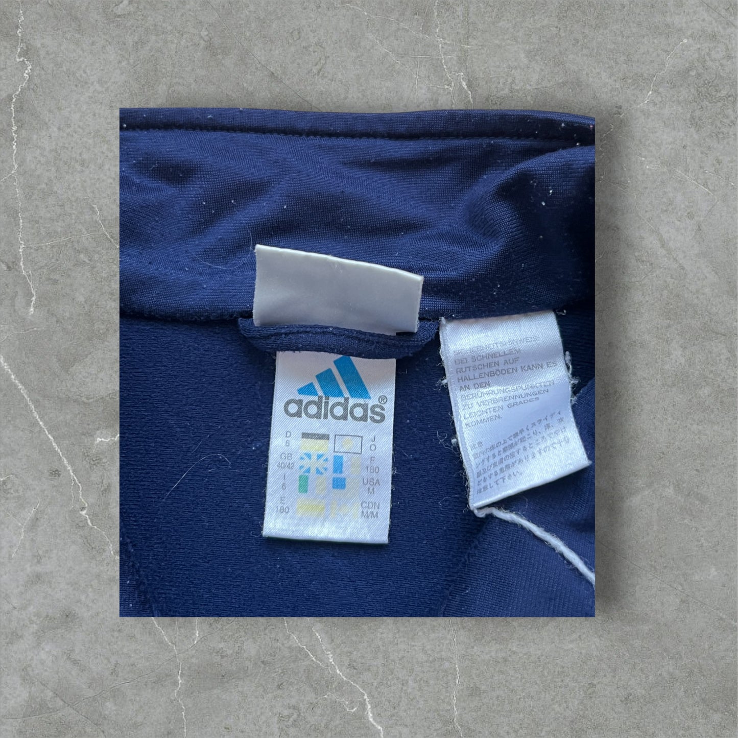 Vintage adidas Trainingsjacke Navy/Rot – Größe L